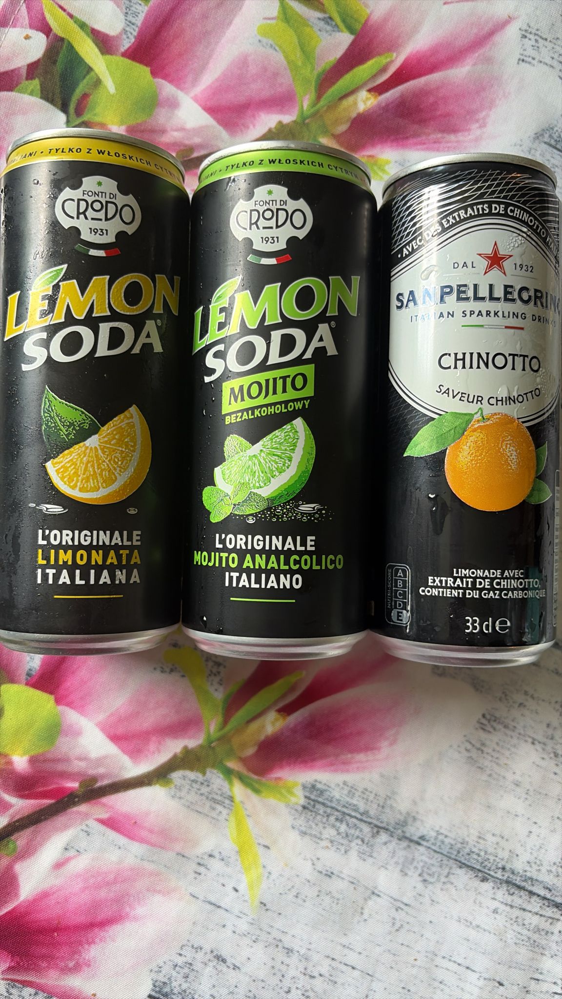 Włoskie napoje: Lemon Soda, Lemon Soda Mojito, Chinotto San Pellegrino