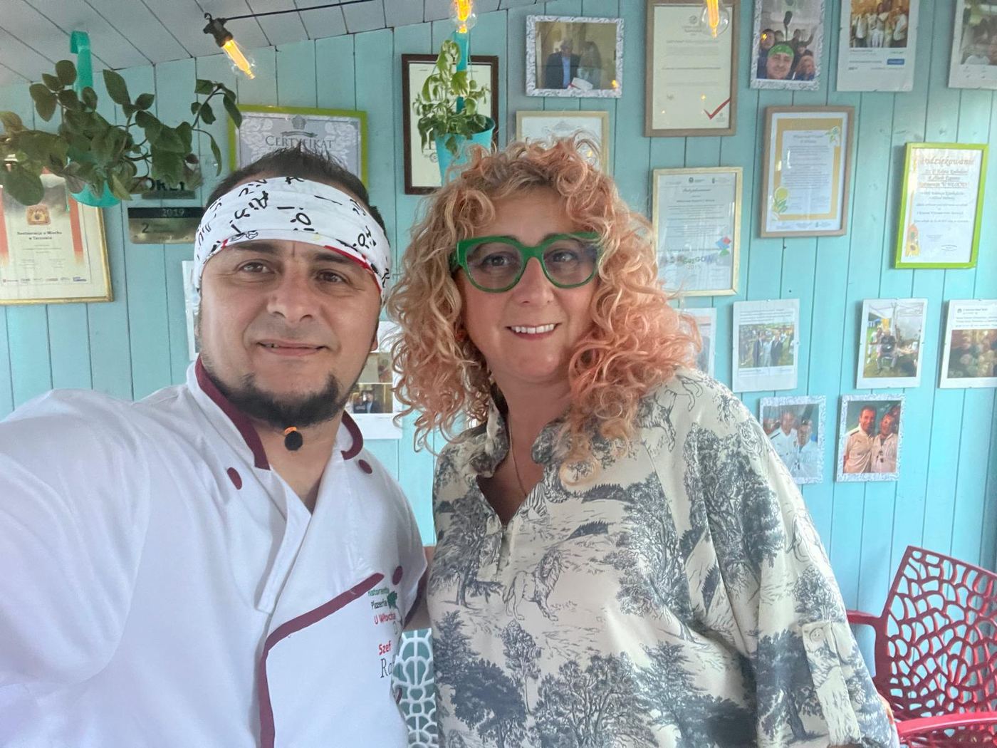 Właściciele food trucka U Włocha w restauracji